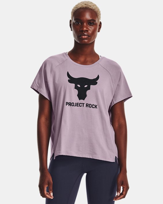 Women's Project Rock Graphic Short Sleeve in Purple image number 0